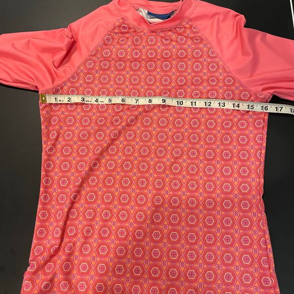 Cabana Life Women's Pink Tile Rashguard Swim Shirt Size S Swim Summer - Picture 4 of 6
